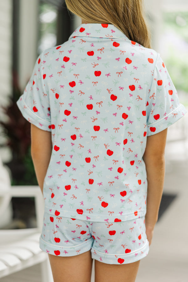 Girls: The Colette Light Blue Apple Print S/S Set
