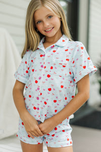Girls: The Colette Light Blue Apple Print S/S Set