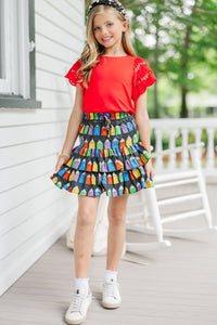 Girls: The Luna Red Eyelet Top