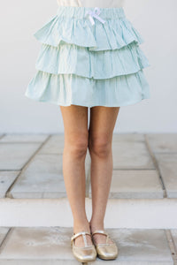 Girls: The Tatum Sage Striped Skort