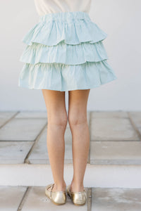 Girls: The Tatum Sage Striped Skort