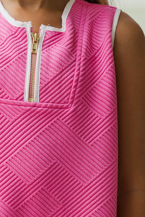 Girls: The Rosalie Pink Textured Dress