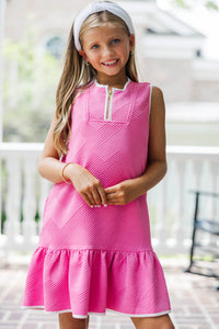 Girls: The Rosalie Pink Textured Dress