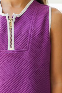 Girls: The Rosalie Plum Textured Dress