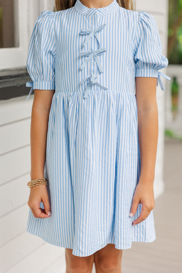 Girls: The Audrey Light Blue Striped Dress – Shop the Mint