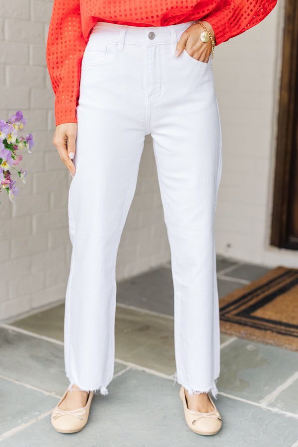 KanCan: Open To Love White Slim Leg Jeans