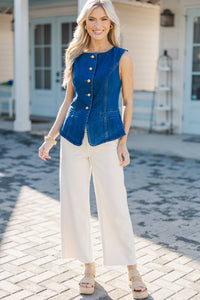 One Day At Time Indigo Blue Tank