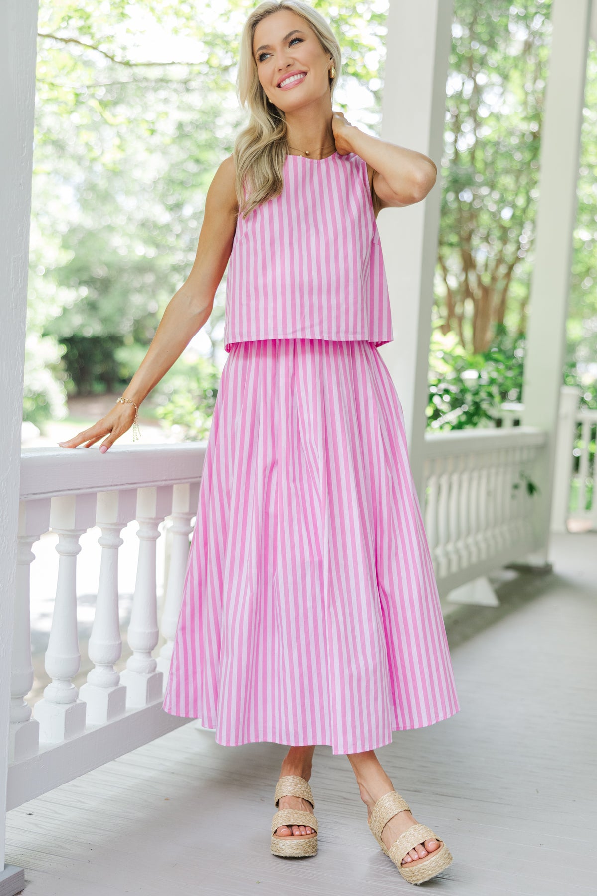トップス andmary Angie ribbon tank pink ANDMARY】Angie ribbon tank