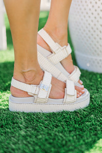 All Set Ivory Raffia Platform Sandals