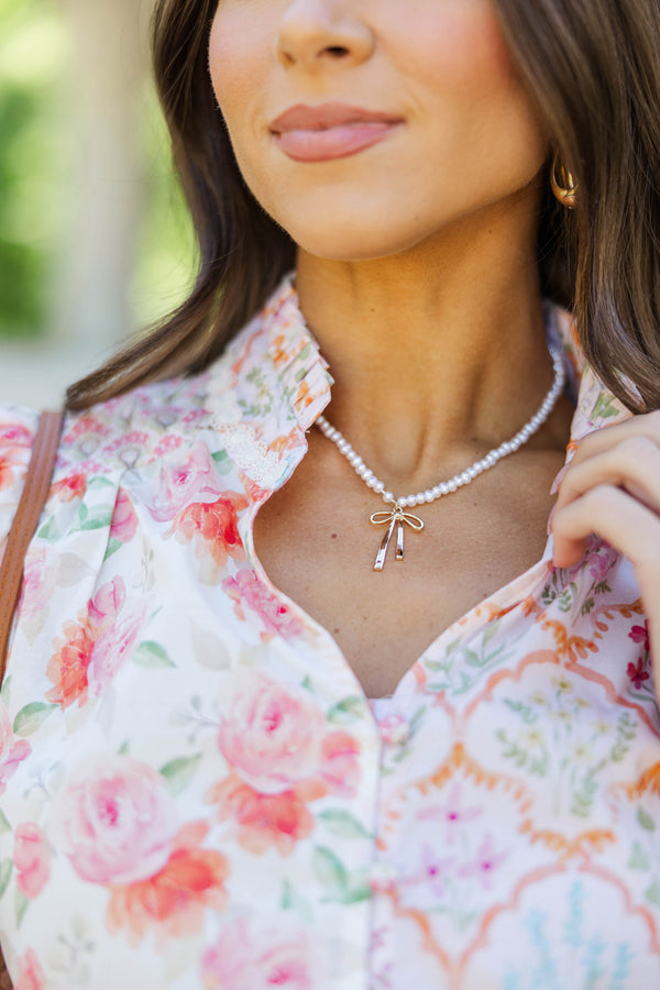 Pearl Bow Necklace