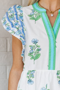 Love In Your Heart White Floral Medallion Midi Dress