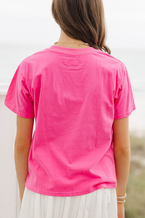 Girls: Beach Vibes Fuchsia Graphic Tee