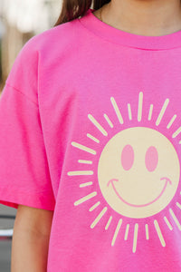 Girls: Sunshine Day Fuchsia Graphic Tee