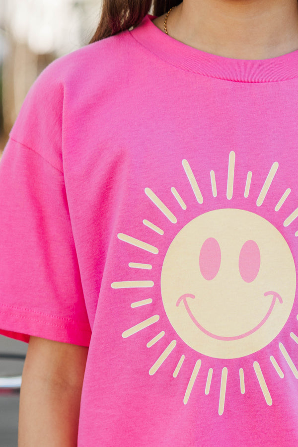Girls: Sunshine Day Fuchsia Graphic Tee