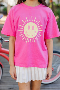 Girls: Sunshine Day Fuchsia Graphic Tee