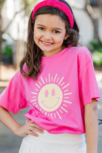 Girls: Sunshine Day Fuchsia Graphic Tee