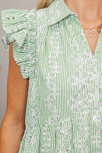 NURSING COLLECTION: Cradled In Comfort Olive Striped Dress