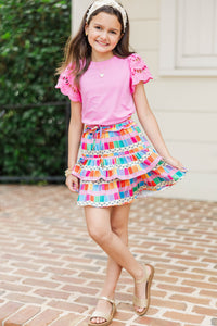 Girls: The Luna Pink Eyelet Top