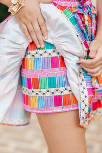 Girls: Take The Leap Cream Colored Pencil Skort