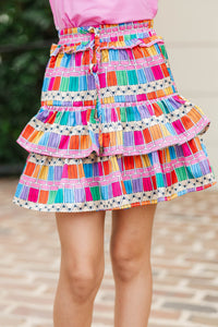 Girls: Take The Leap Cream Colored Pencil Skort