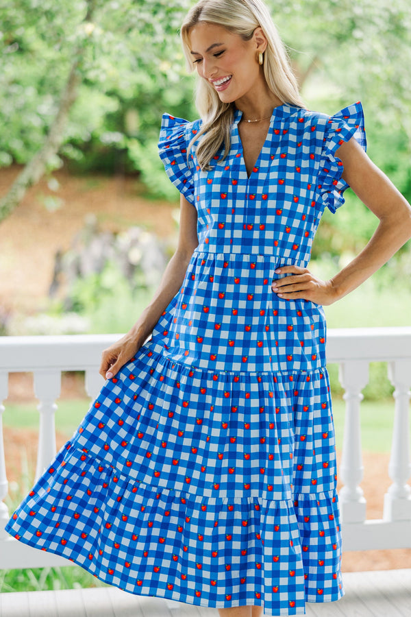Created Beauty Blue Apple Gingham Midi Dress – Shop the Mint Created Beauty Blue Apple Gingham Midi Dress – Shop the Mint