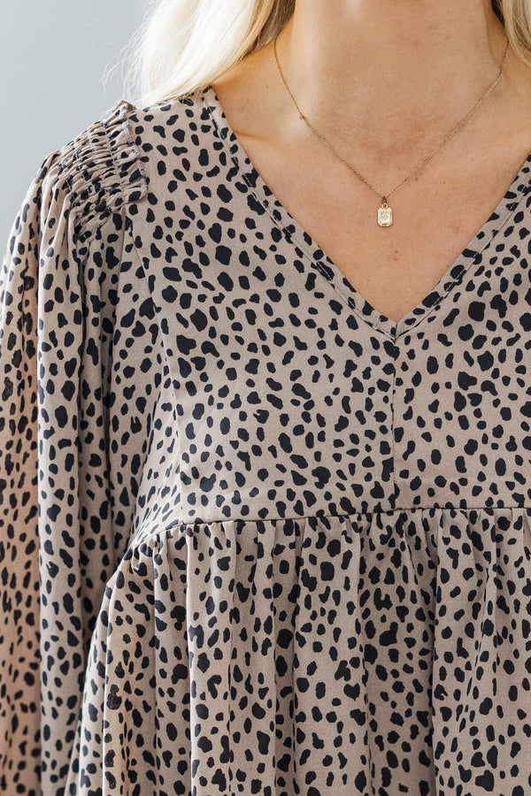 NURSING COLLECTION: All So Nice Brown Spotted Tunic