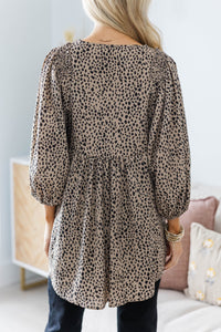 NURSING COLLECTION: All So Nice Brown Spotted Tunic