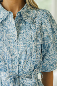 NURSING COLLECTION: Making Plans Blue Floral Dress