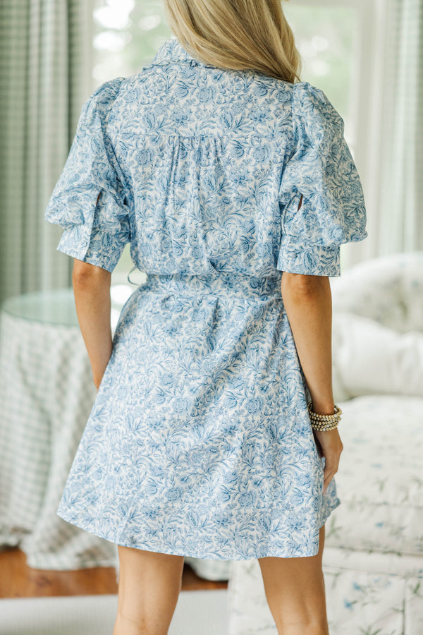 NURSING COLLECTION: Making Plans Blue Floral Dress
