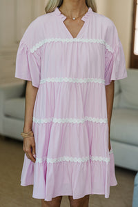 NURSING COLLECTION: Just Can't Lose Pink Rickrack Dress