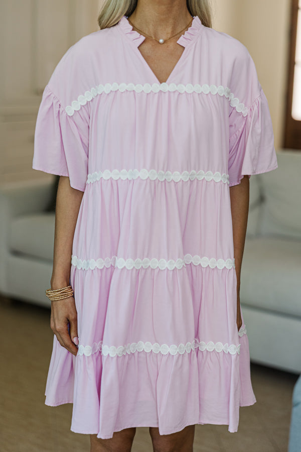NURSING COLLECTION: Just Can't Lose Pink Rickrack Dress