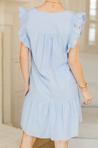 NURSING COLLECTION: Tell Your Story Light Blue Textured Dress