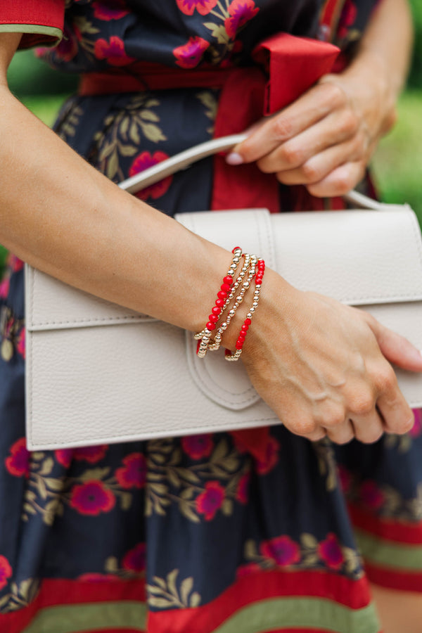 The Justine Red Bracelet Set