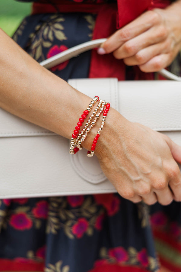 The Justine Red Bracelet Set