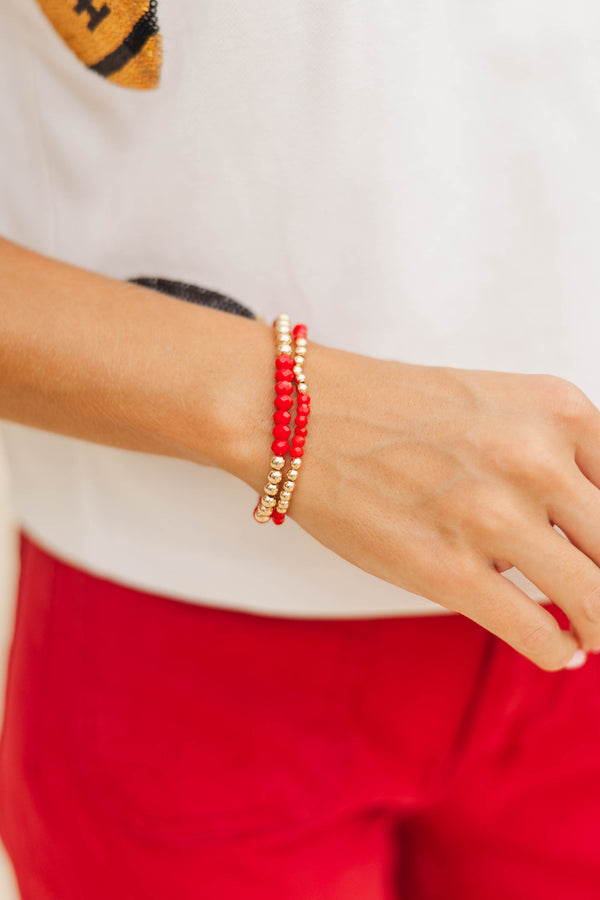 The Justine Red Bracelet Set