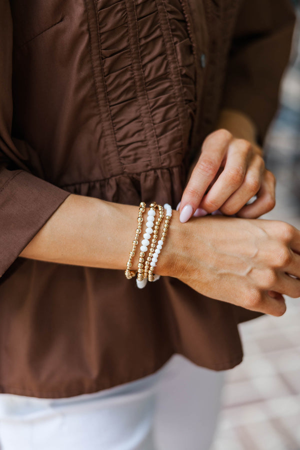 The Justine White Bracelet Set