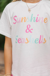 Girls: Just Sunshine & Seashells White Graphic Tee