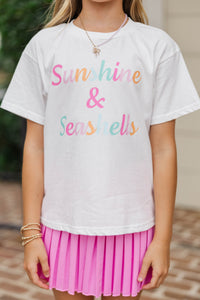 Girls: Just Sunshine & Seashells White Graphic Tee