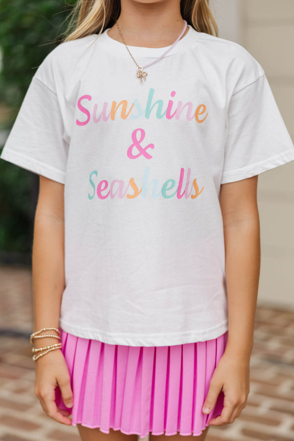 Girls: Just Sunshine & Seashells White Graphic Tee