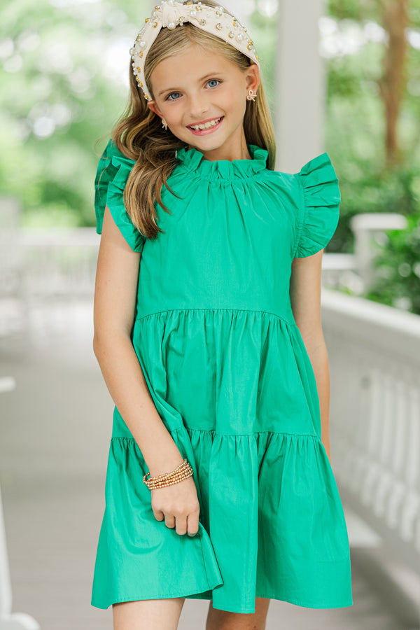 Girls: What Dreams Are Made Of Jade Green Ruffled Dress Shop the Mint Girls: What Dreams Are Made Of Jade Green Ruffled Dress Shop the Mint