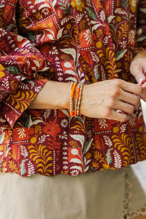 The Justine Orange Bracelet Set