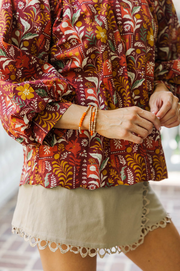 The Justine Orange Bracelet Set