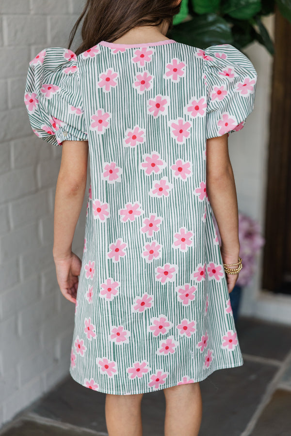 olive green and pink dress Kiara Halterneck Maxi Dress