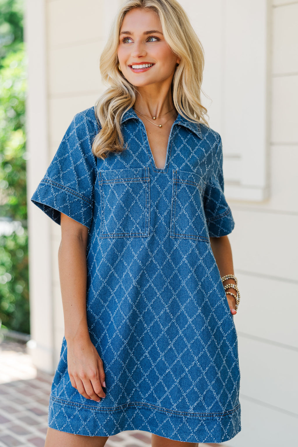 It's Your Fate Denim Blue Embellished Dress – Shop the Mint