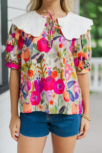 Beyond The Horizon Pink Floral Blouse