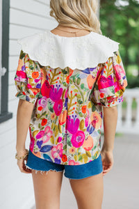 Beyond The Horizon Pink Floral Blouse