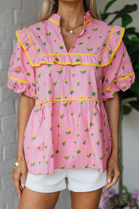 Always More Pink Floral Blouse