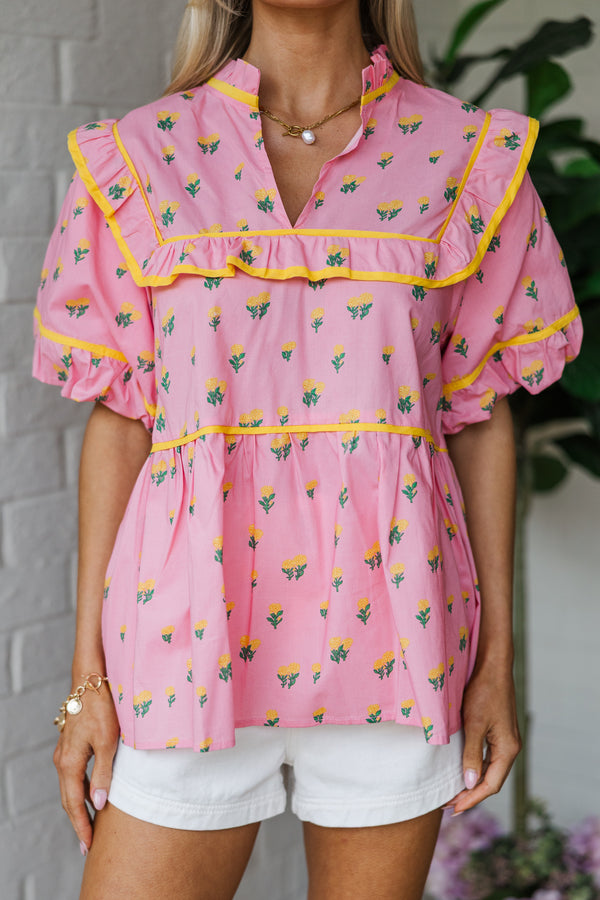 Always More Pink Floral Blouse