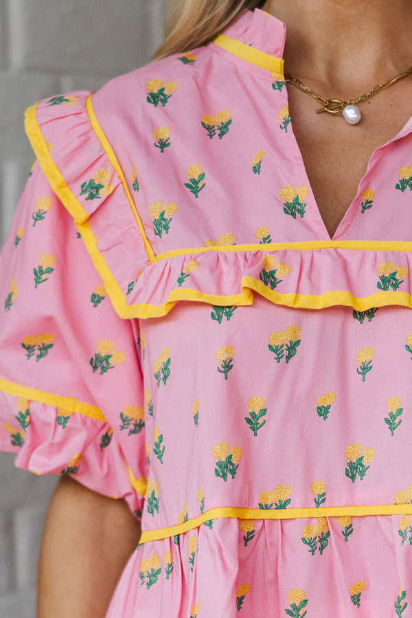 Always More Pink Floral Blouse