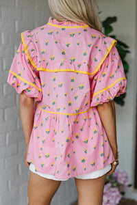 Always More Pink Floral Blouse